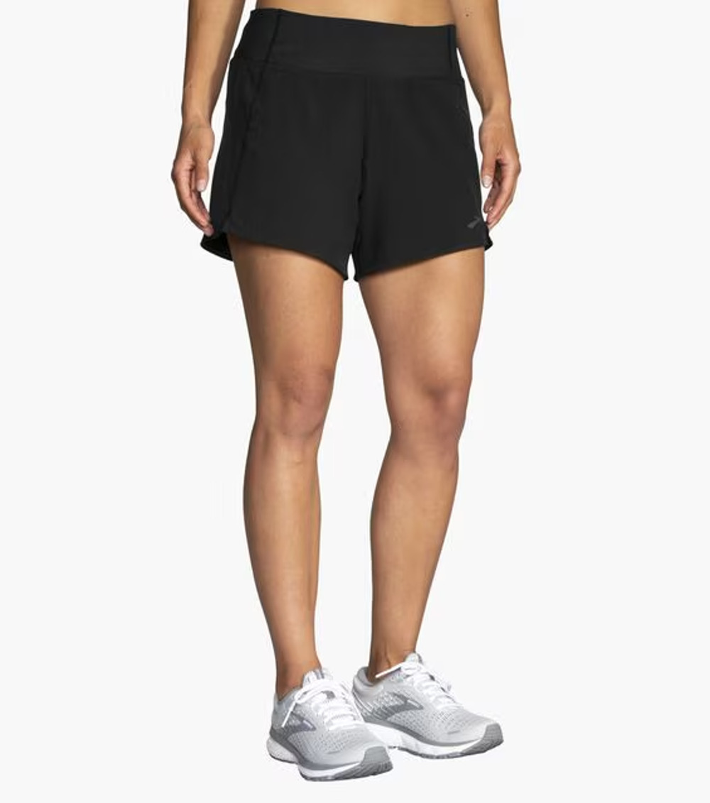 BROOKS Womens Chaser 5" Running Shorts Small Black Athletic Lightweight NWT